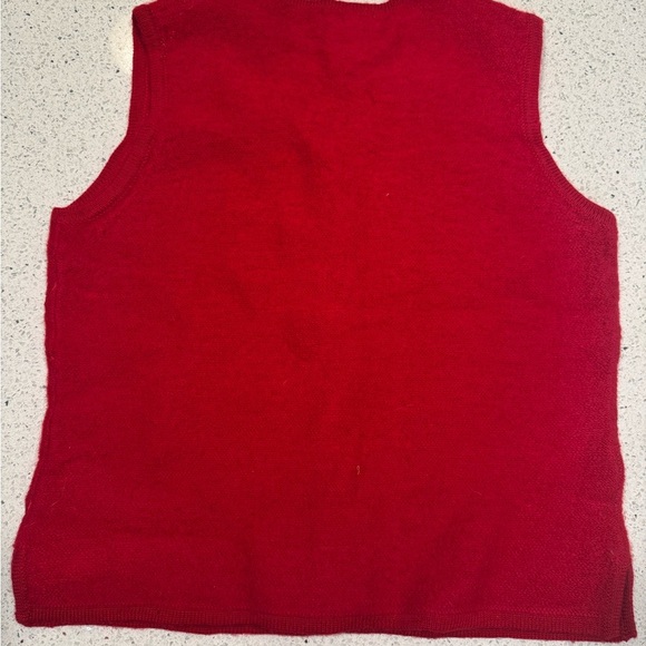 Vintage Pendleton Red Argyle Knit Vest with Gold Buttons - Picture 4 of 7